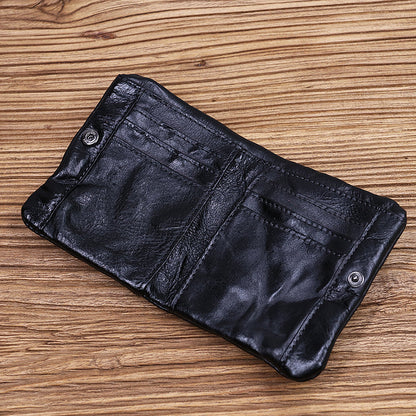 Theodore Retro Leather Handmade Short Wallet