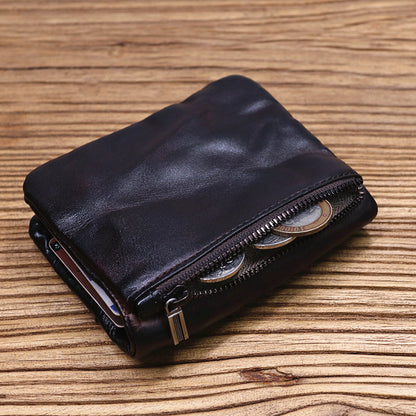 Theodore Retro Leather Handmade Short Wallet