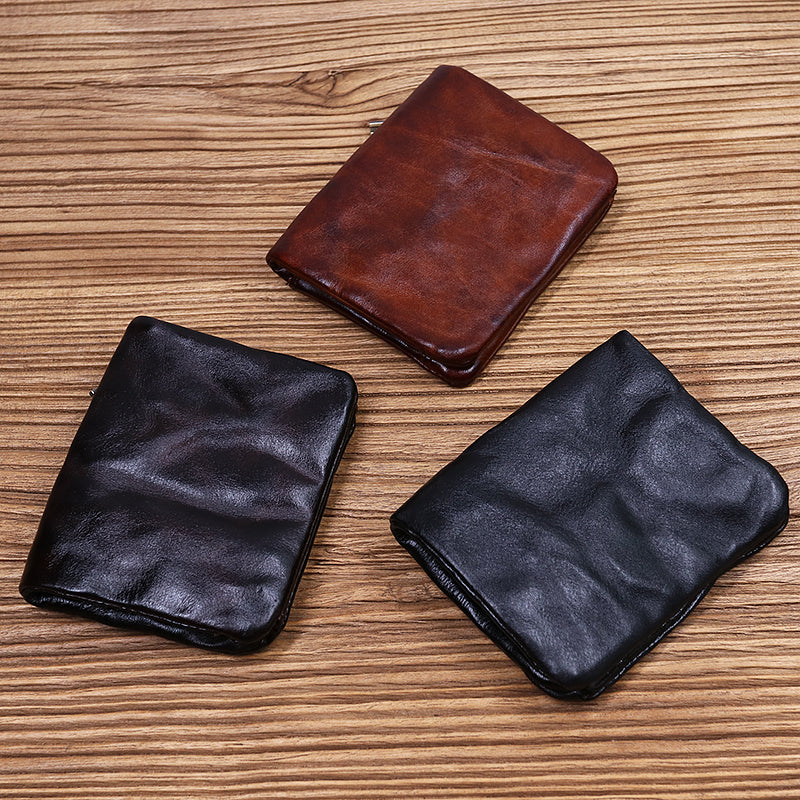 Theodore Retro Leather Handmade Short Wallet