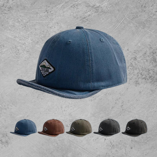 Retro Short-Brim Denim Cap