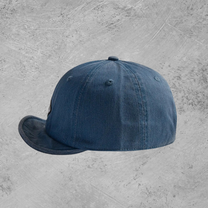 Retro Short-Brim Denim Cap