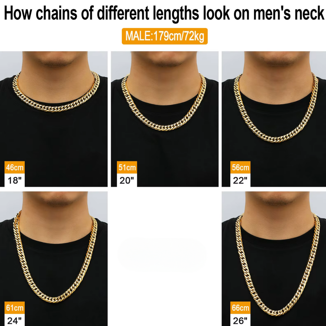 Gold/Stainless Steel Cuban Chain 18k/316 L Plated