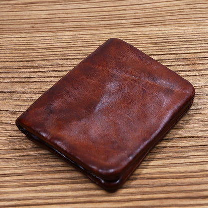 Theodore Retro Leather Handmade Short Wallet