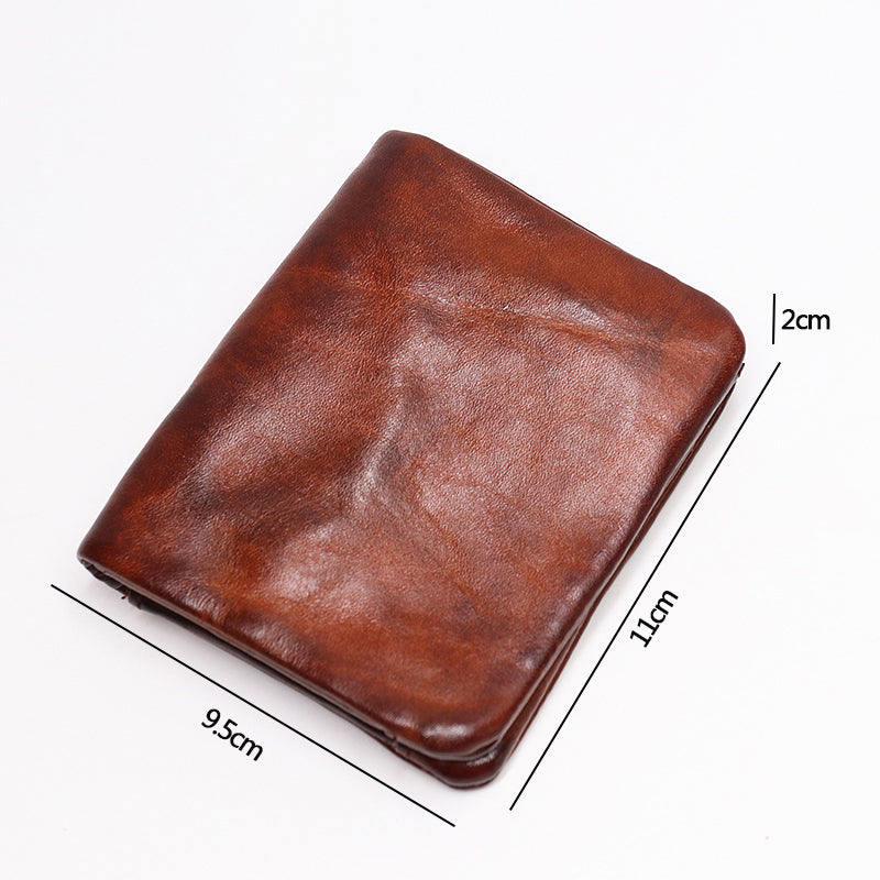 Theodore Retro Leather Handmade Short Wallet