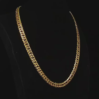 Gold/Stainless Steel Cuban Chain 18k/316 L Plated